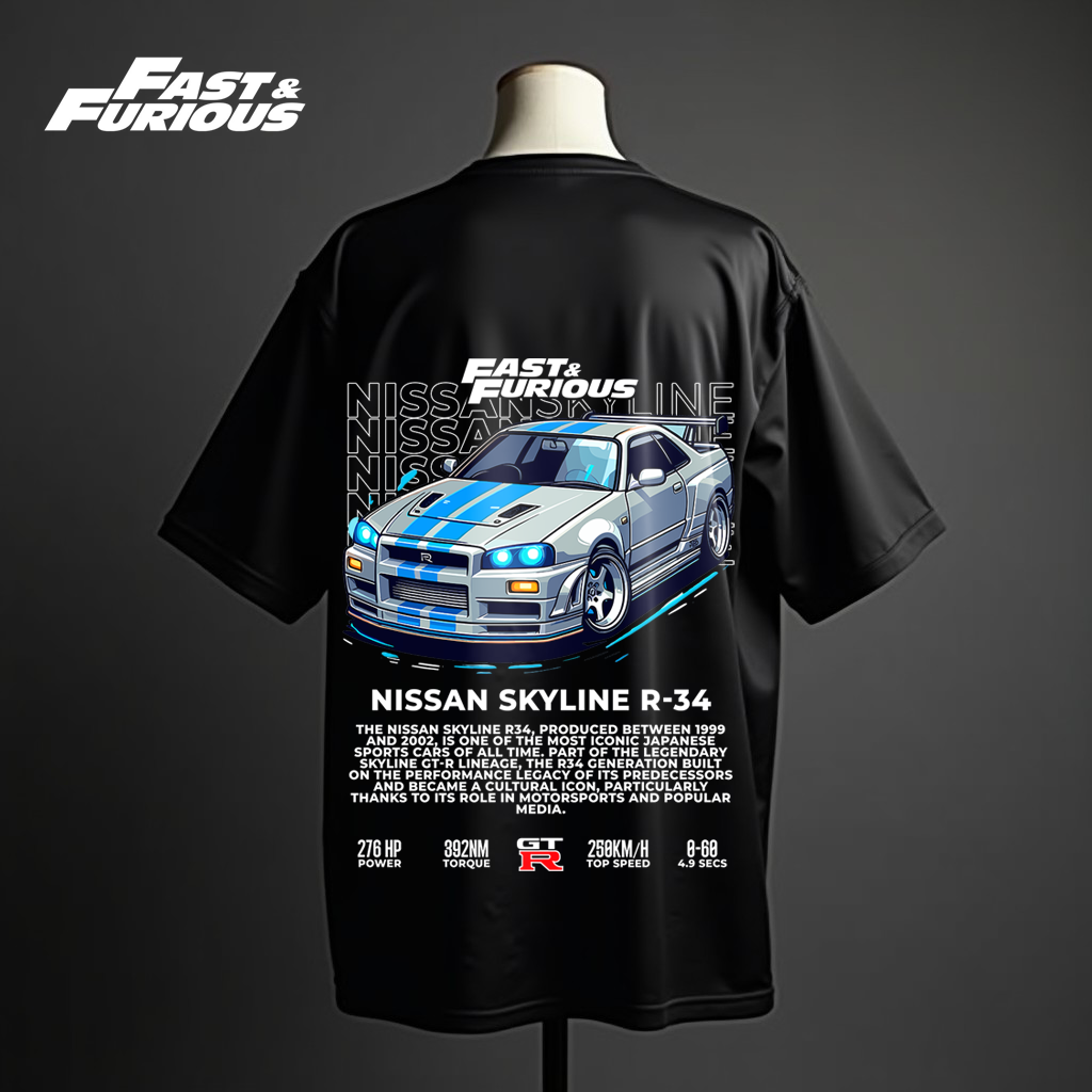 Fast & Furious x Skyline GTR Oversized Tee