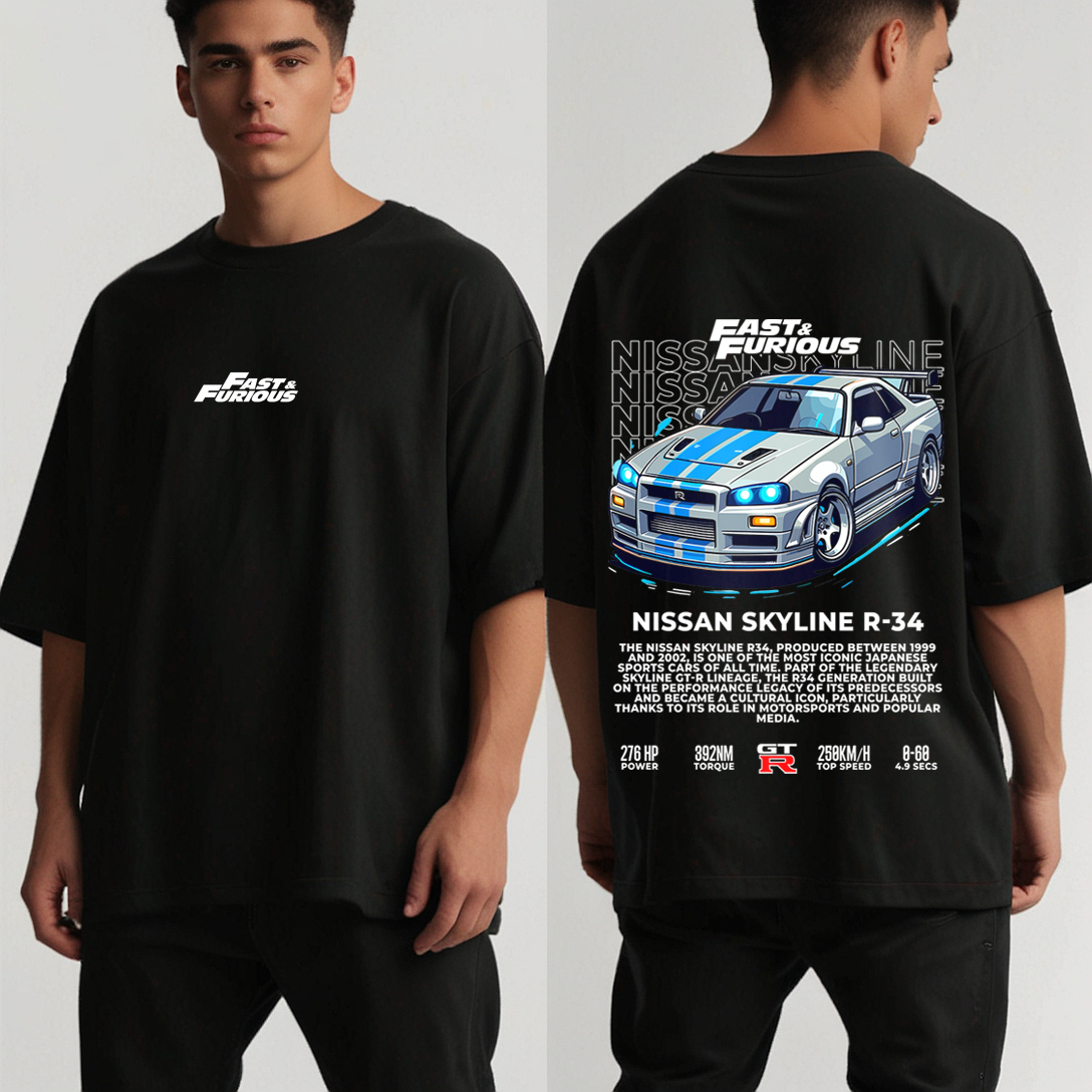 Fast & Furious x Skyline GTR Oversized Tee