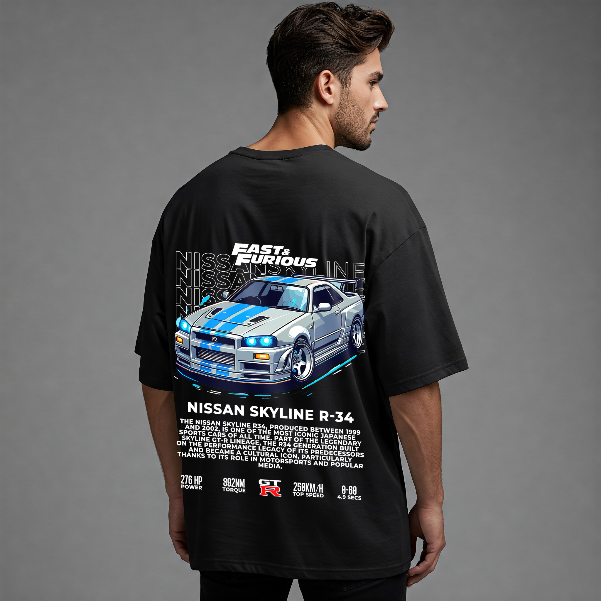 Fast & Furious x Skyline GTR Oversized Tee